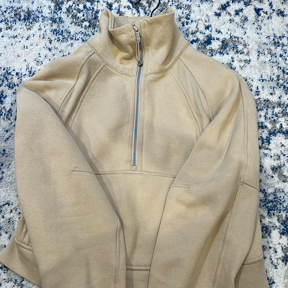 Lululemon trench cropped 1/2 zip scuba size xs/s funnel neck!